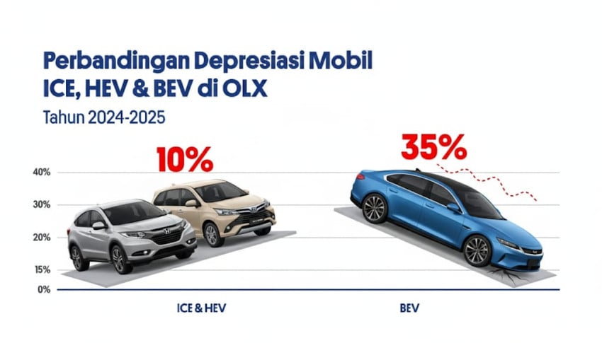 Harga Mobil Listrik Bekas Anjlok 35-60%, Bensin Stabil di 10-15% Per Tahun